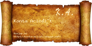 Konta Acicét névjegykártya